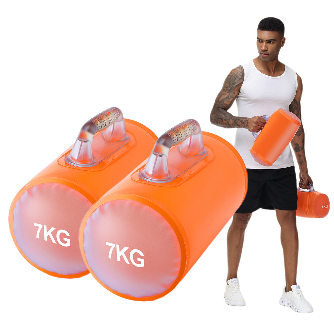 14kg A Pair Of Water Filling Dumbbell Foldable Portable