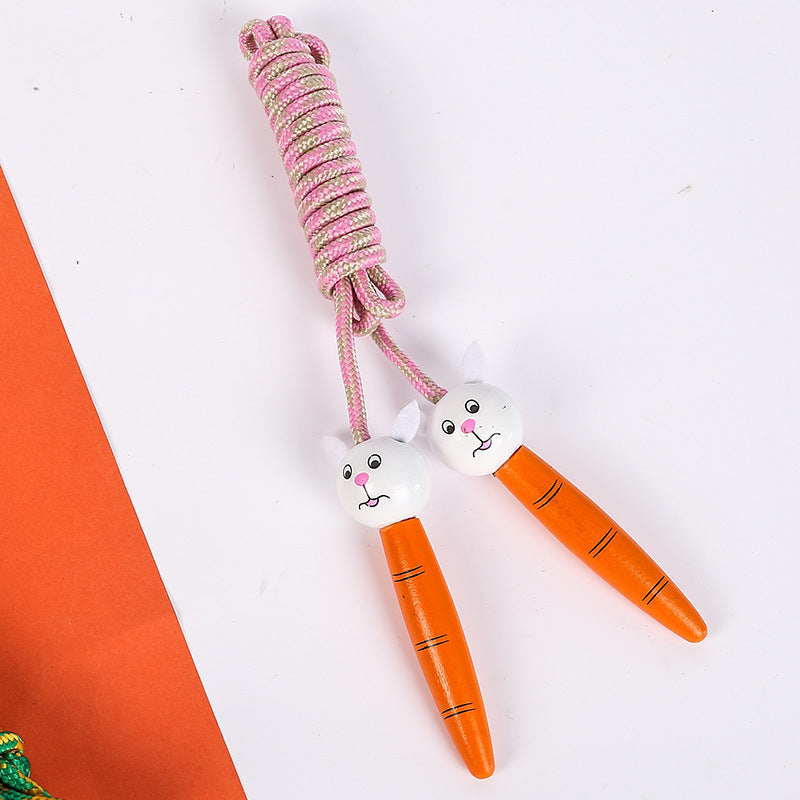 Cartoon Wooden Handle Children's Jumping Rope