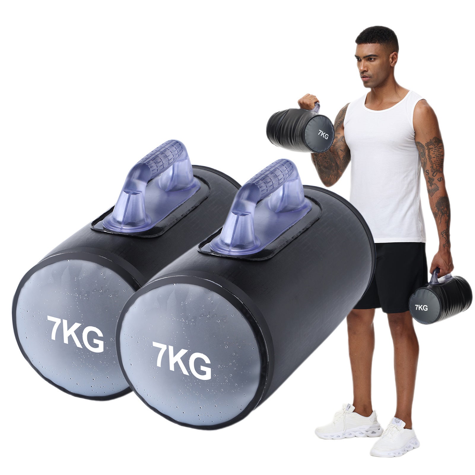 14kg A Pair Of Water Filling Dumbbell Foldable Portable
