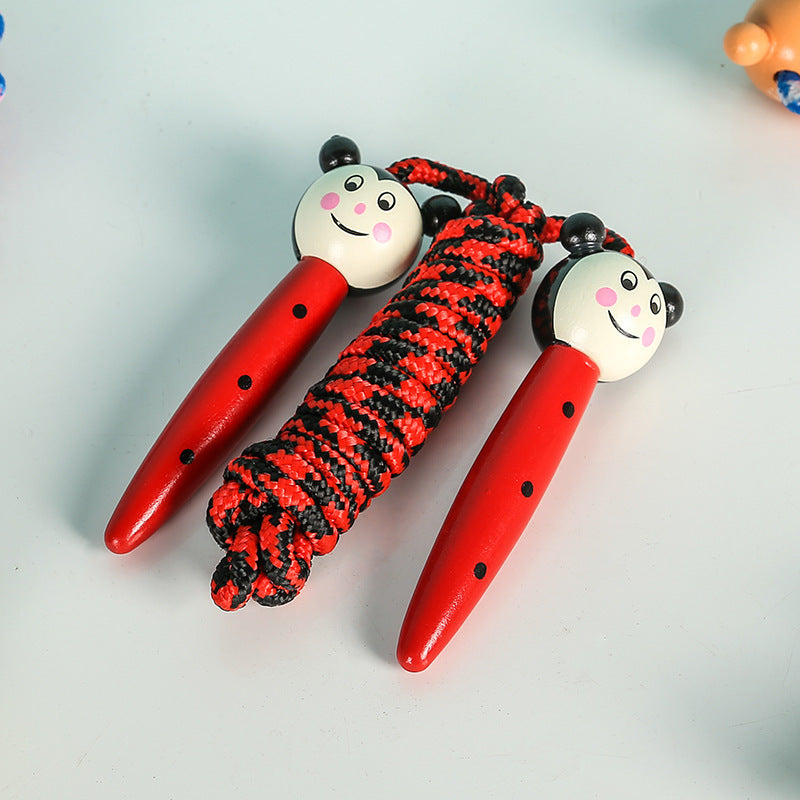 Cartoon Wooden Handle Children's Jumping Rope